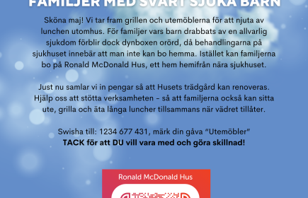 I flera år har Stockholm-Sydväst Rotaryklubb sponsrat Ronald McDonalds hus i Huddinge.